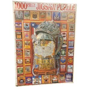 Sealed White Mountain America's Best Brewers Puzzle 1000Pcs Beer Stein Vintage